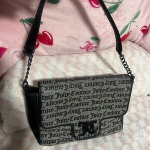 Juicy Couture Black and Gray Shoulder Bag